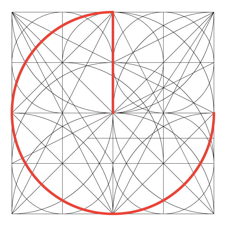 Piled alphabet shapes from AlphaBeta | This figure contains all eight alphabets in the typeface in black; all single letters cycle trough in red.